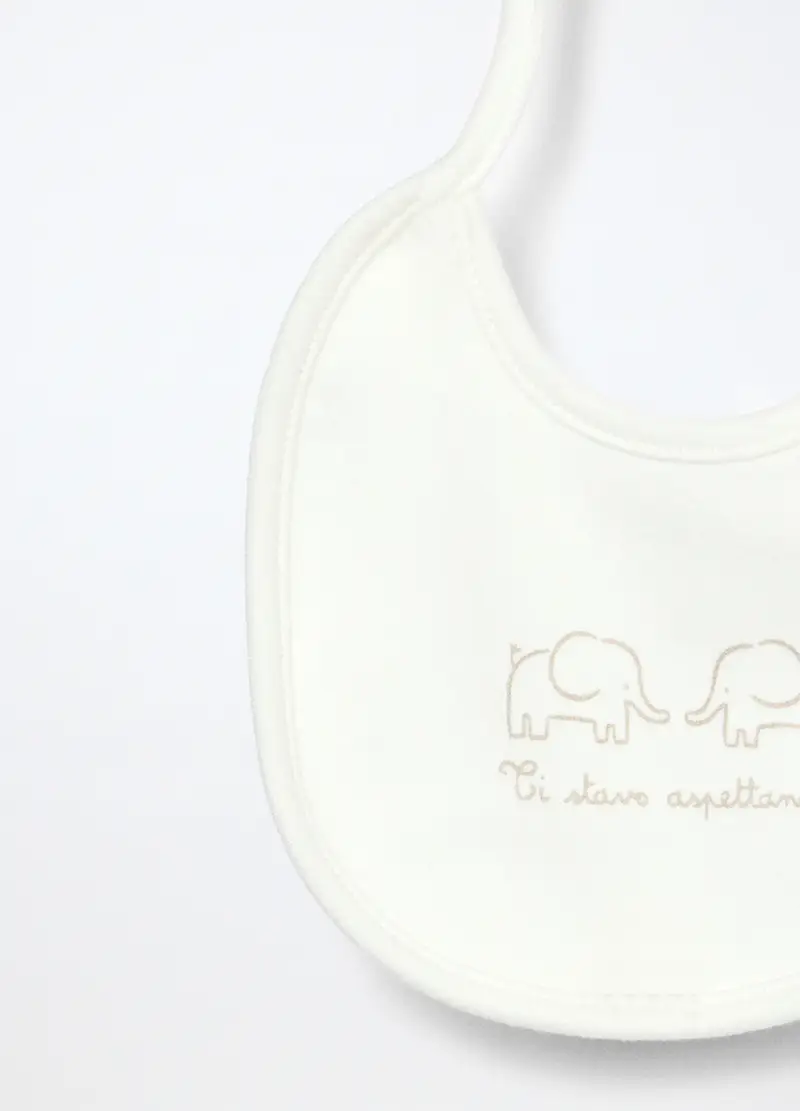 Blukids, Pack 2 Bavaglini In Interlock Di Puro Cotone, Neonata, Bianco gesso, Taglia: T.U miniatura 2