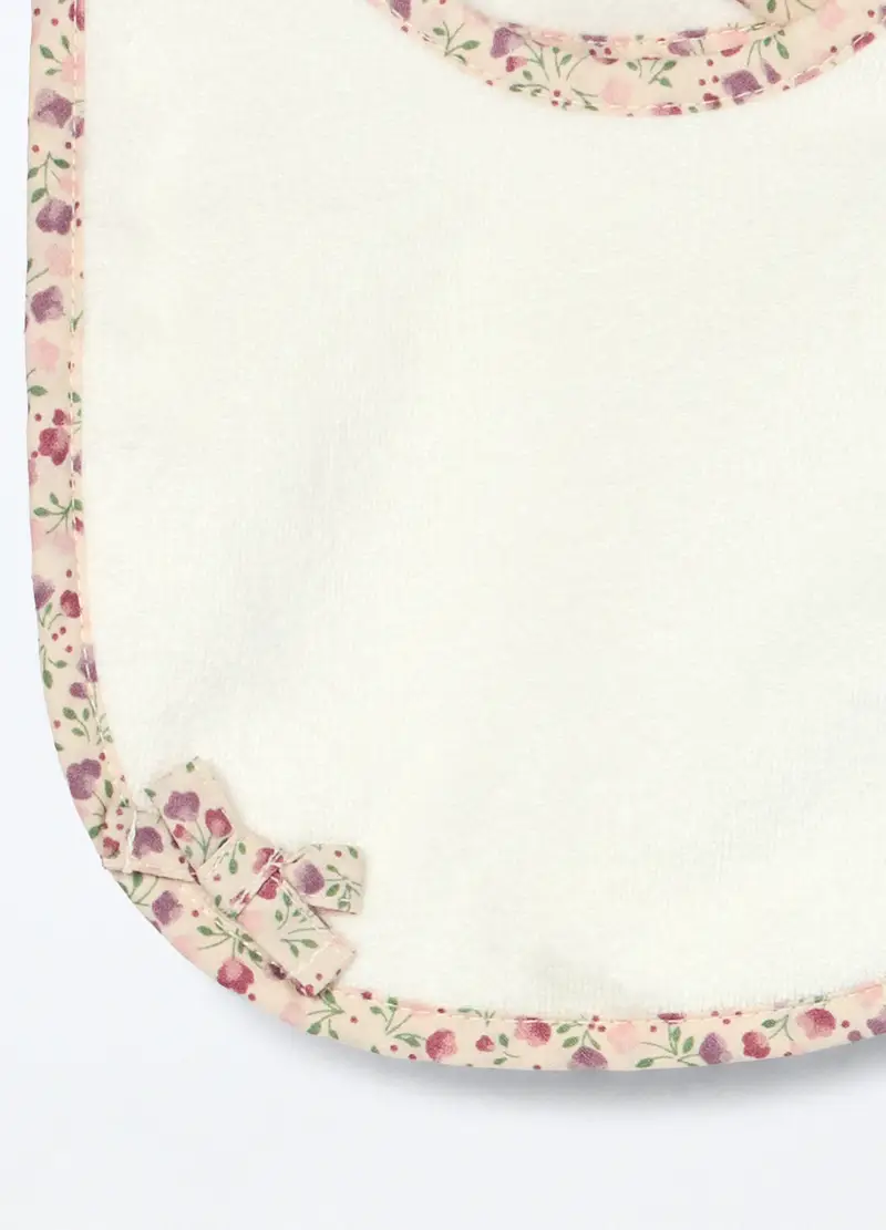 Pack 2 Bavaglini In Interlock Di Puro Cotone Neonata, Bianco, .U miniatura 2