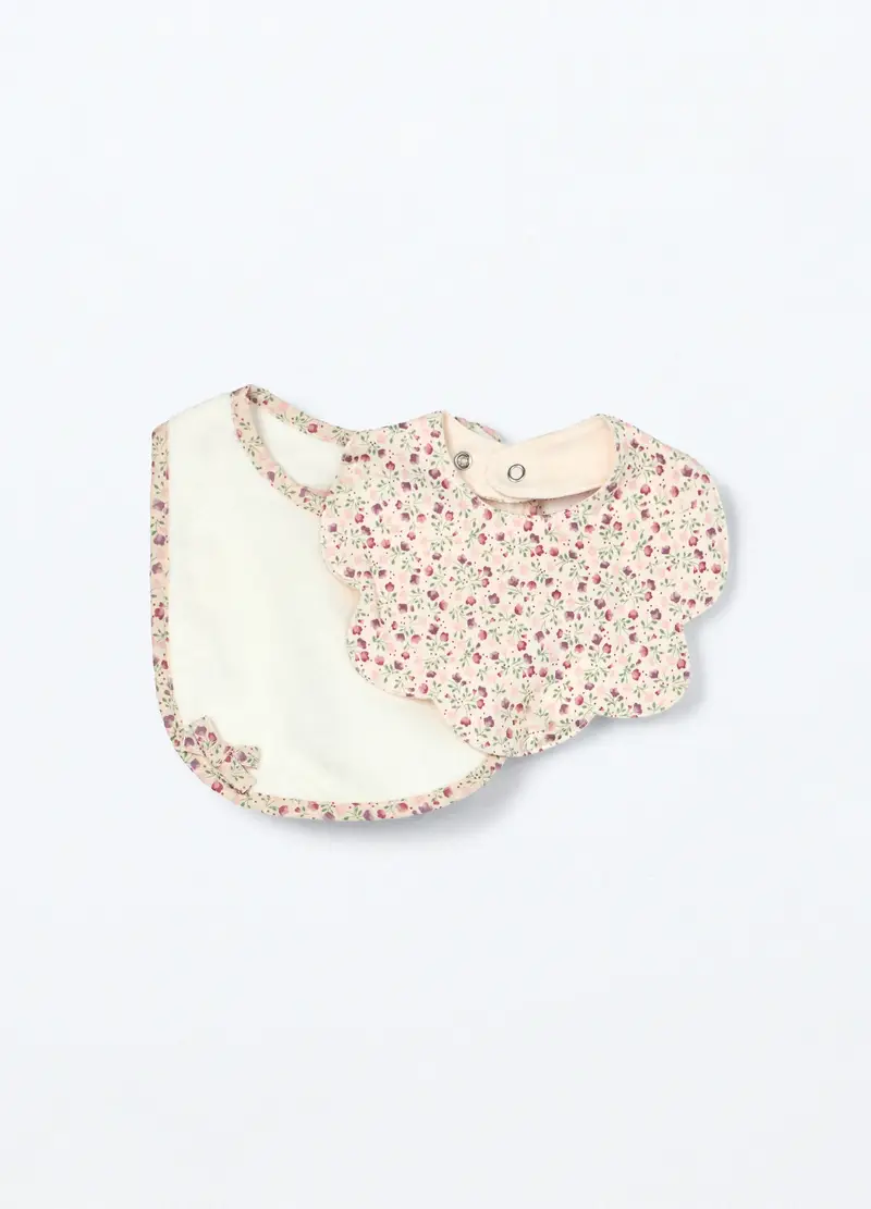 Pack 2 Bavaglini In Interlock Di Puro Cotone Neonata, Bianco, .U