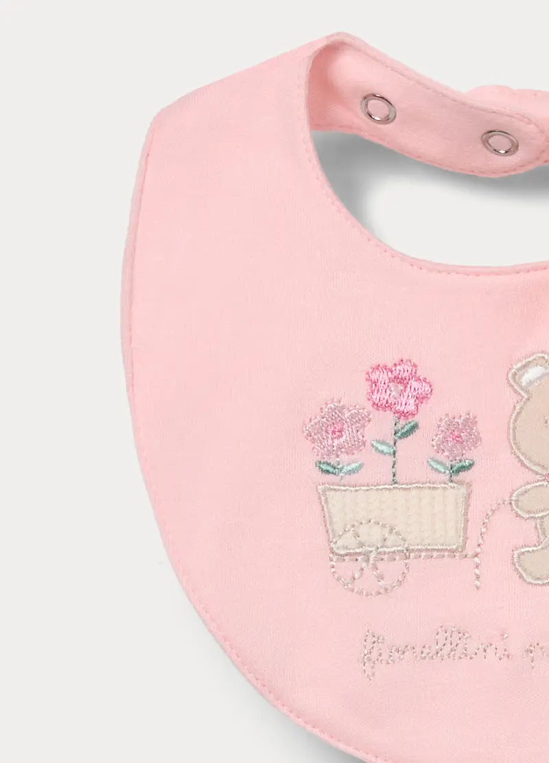 Pack 2 Bavaglini In Interlock Di Puro Cotone Neonata, Rosa pastello, U miniatura 2