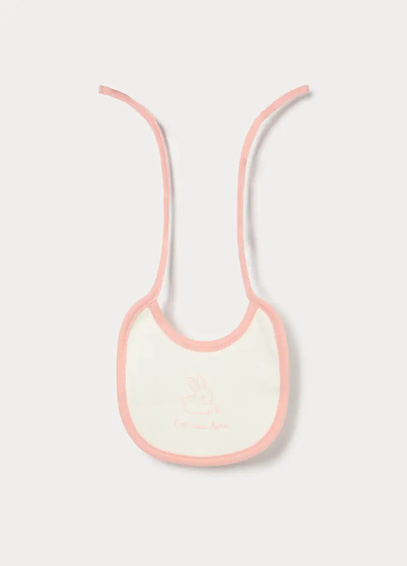 Pack 2 Bavaglini In Interlock Di Puro Cotone Neonata, Rosa pastello, U miniatura 2