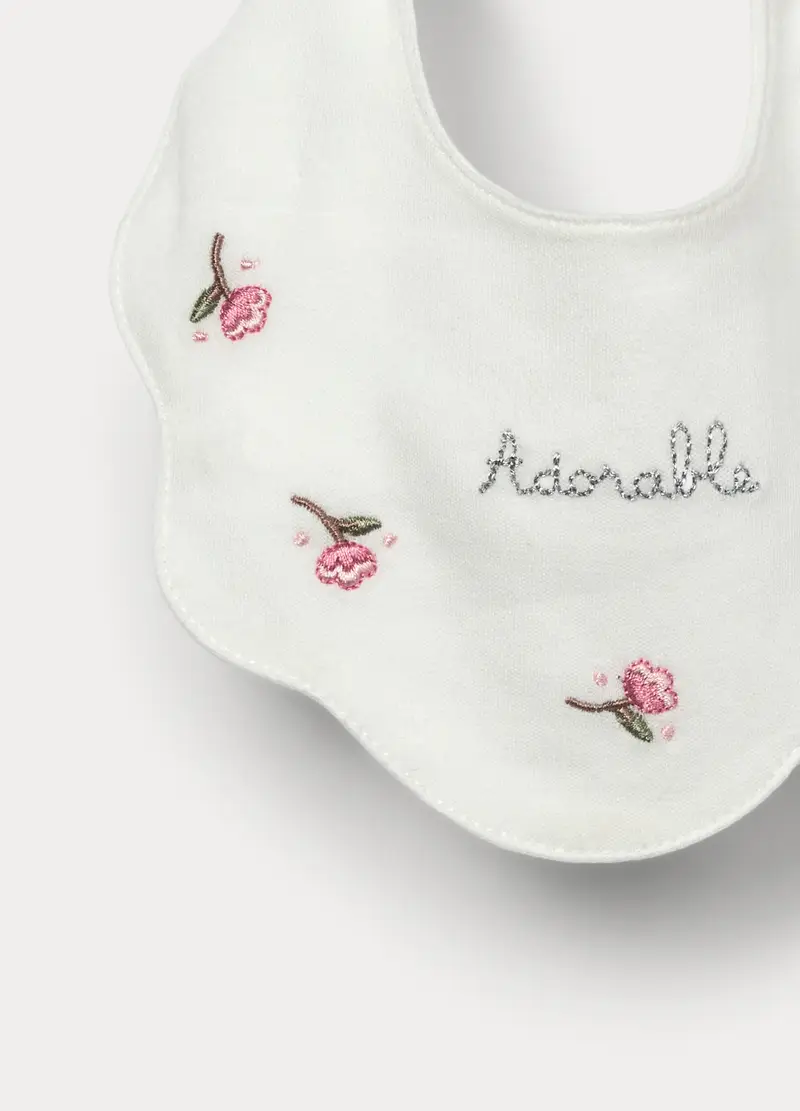 Pack 2 Bavaglini In Interlock Di Puro Cotone Neonata, Rosa pastello, U miniatura 2