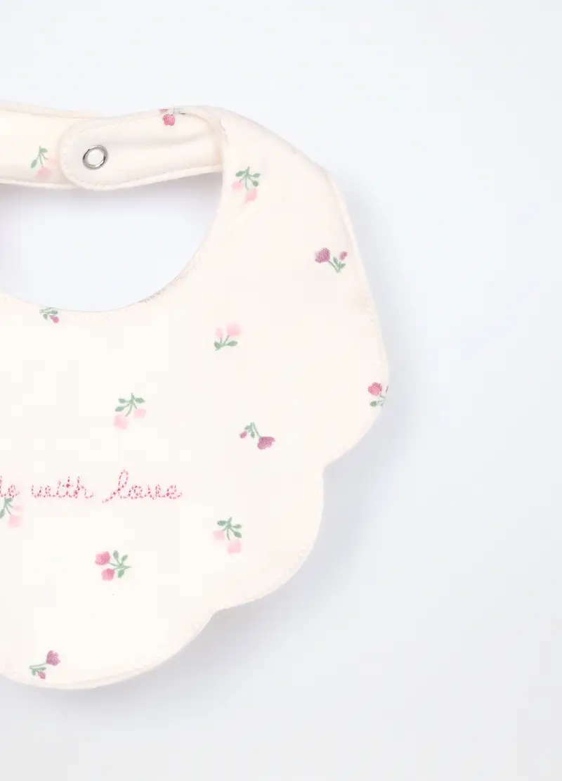 Pack 2 Bavaglini In Interlock Di Puro Cotone, Neonato, Bianco/Rosa, .U miniatura 2