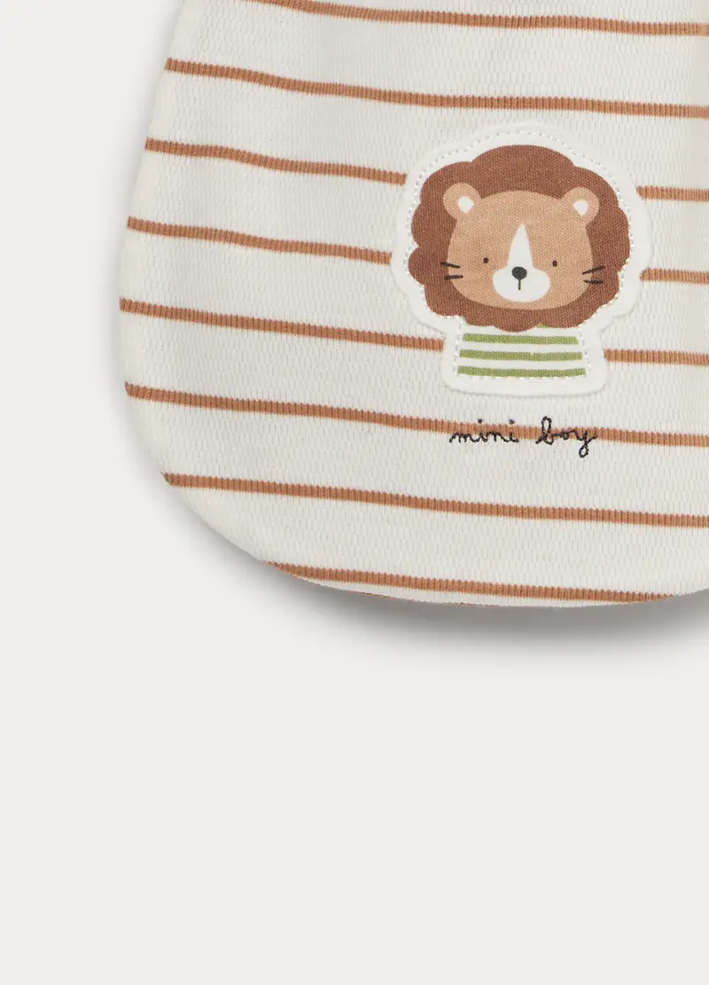 Pack 2 Bavaglini In Interlock Di Puro Cotone Neonato, Bianco, U miniatura 3