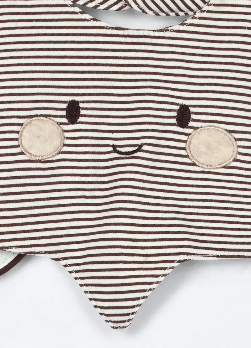 Pack 2 Bavaglini In Interlock Di Puro Cotone, Neonato, Marrone scuro, .U miniatura 2