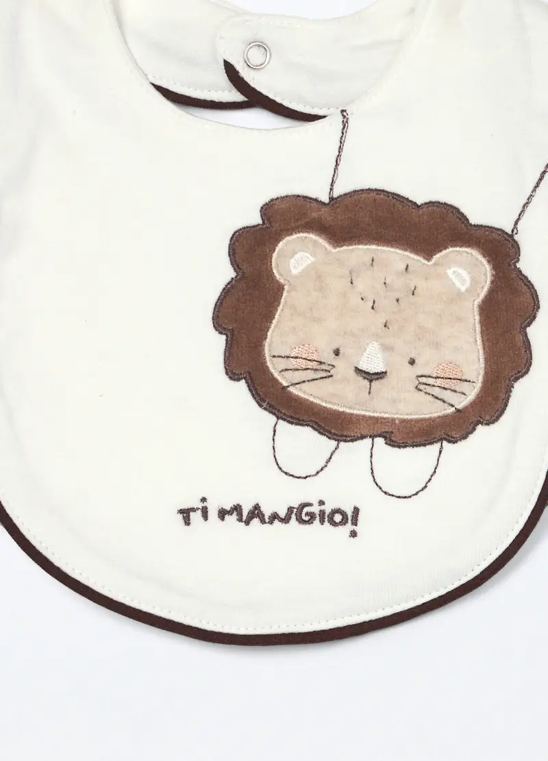 Pack 2 Bavaglini In Interlock Di Puro Cotone, Neonato, Marrone scuro, .U miniatura 3