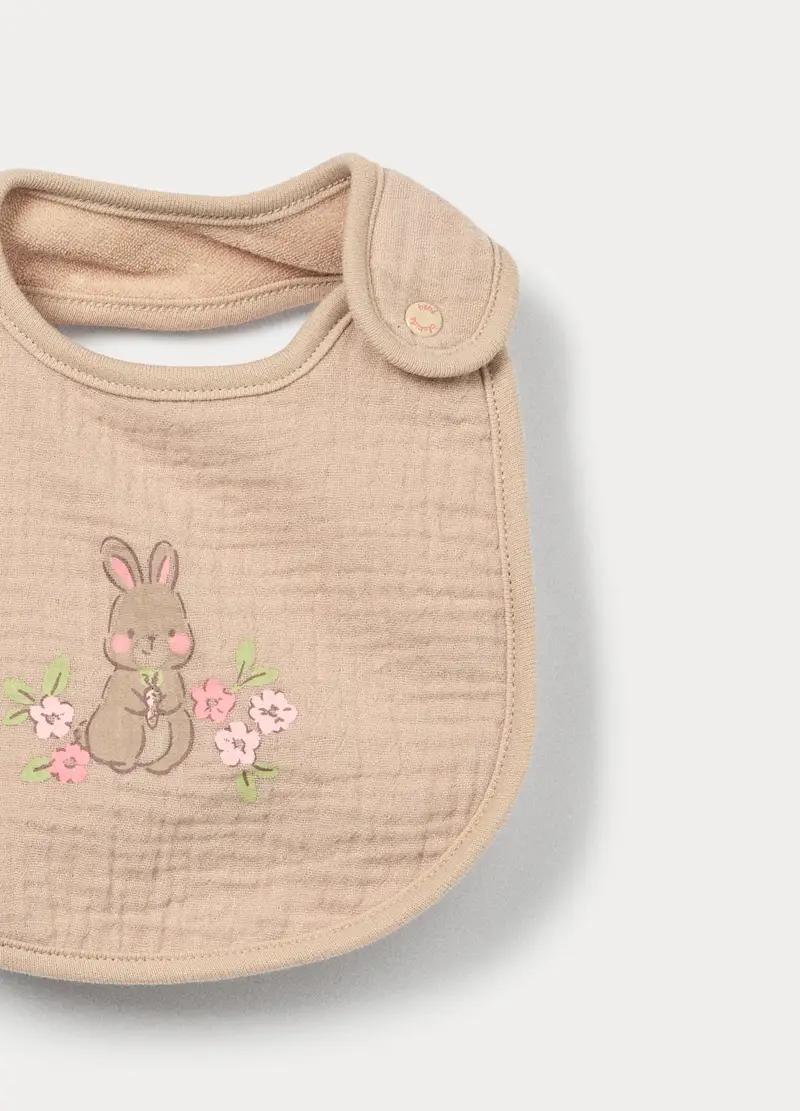 Pack 2 Bavaglini In Puro Cotone Neonata, Azzurro, U miniatura 2