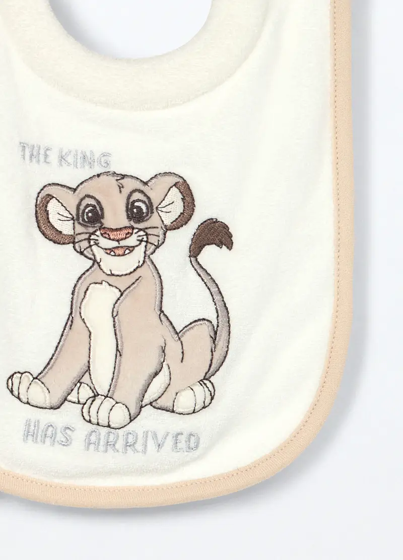 Pack 2 Bavaglini In Spugna Di Puro Cotone Neonato, Bianco/Beige, .U miniatura 2