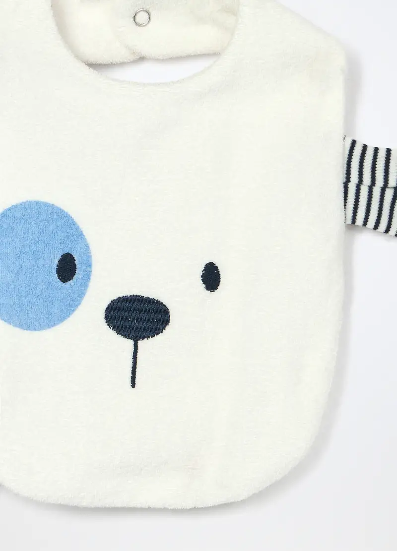 Pack 2 Bavaglini In Spugna Di Puro Cotone, Neonato, Bianco/Blu, .U miniatura 2