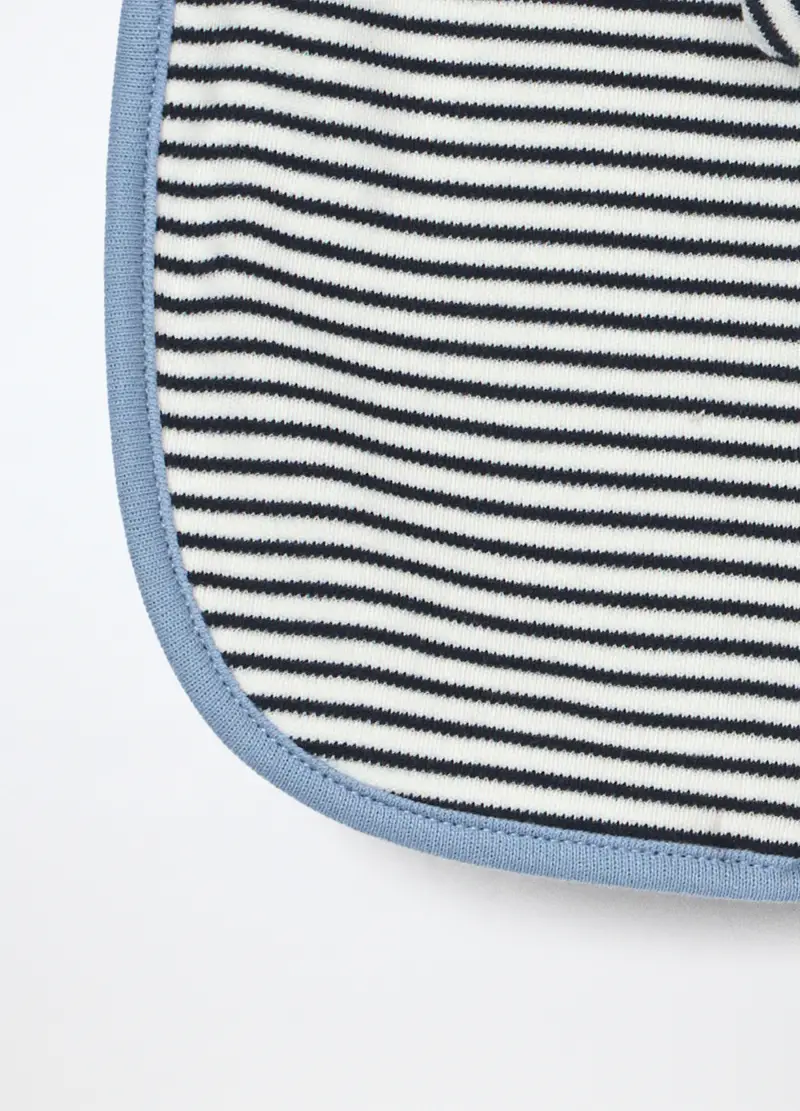 Pack 2 Bavaglini In Spugna Di Puro Cotone, Neonato, Bianco/Blu, .U miniatura 3