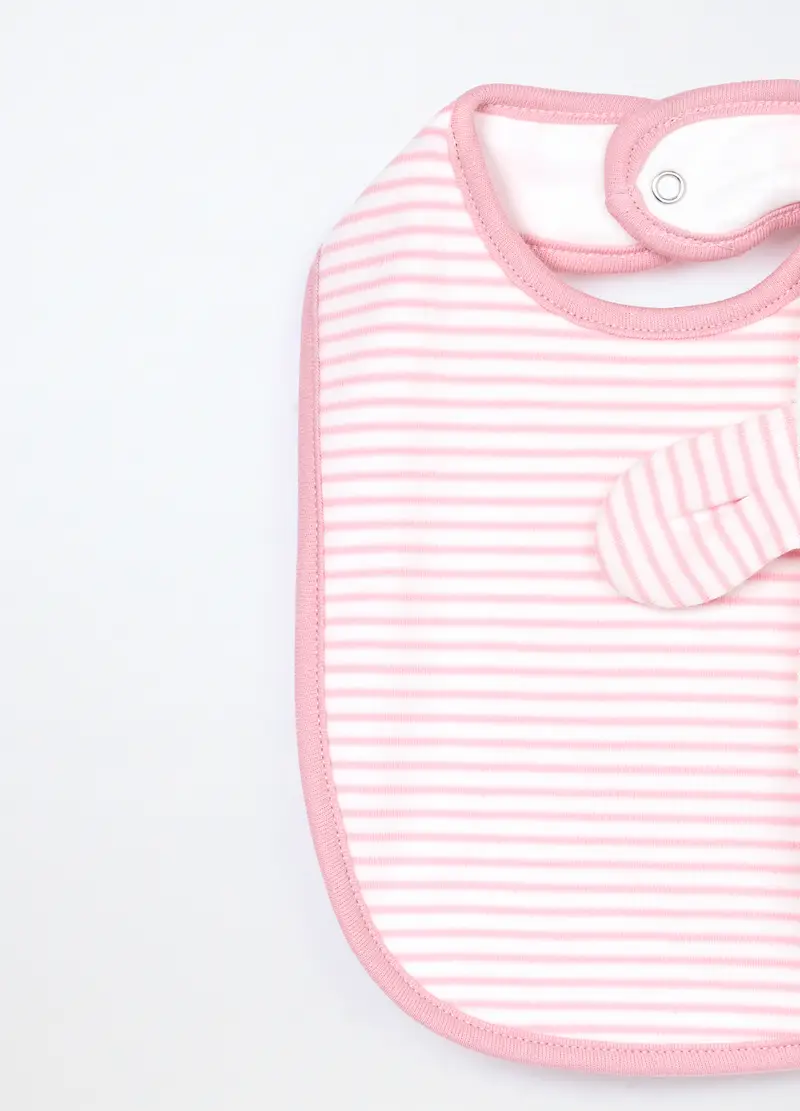 Pack 2 Bavaglini In Spugna Di Puro Cotone, Neonato, Rosa pastello, .U miniatura 3