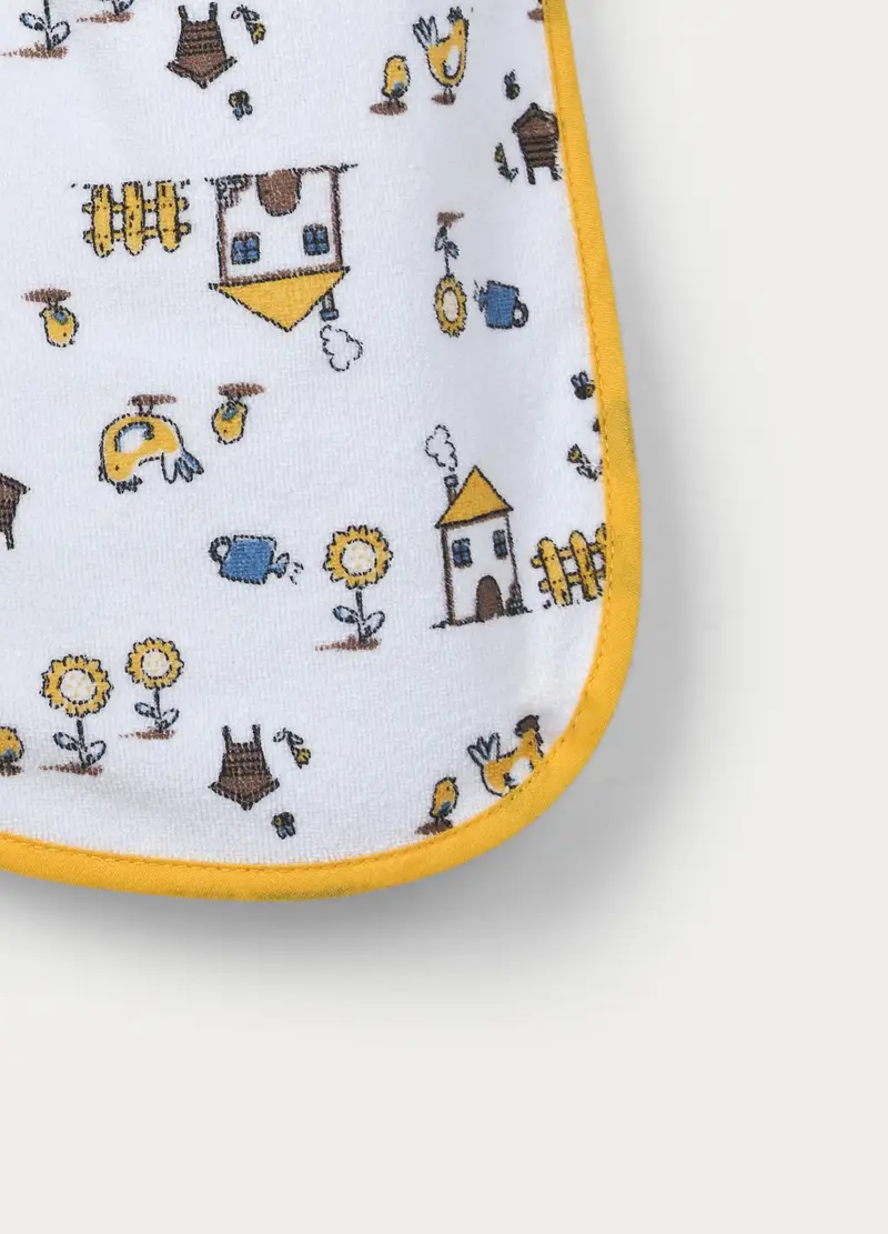 Pack 2 Bavaglini In Spugna Di Puro Cotone, Unisex, Bianco/Giallo, U miniatura 2