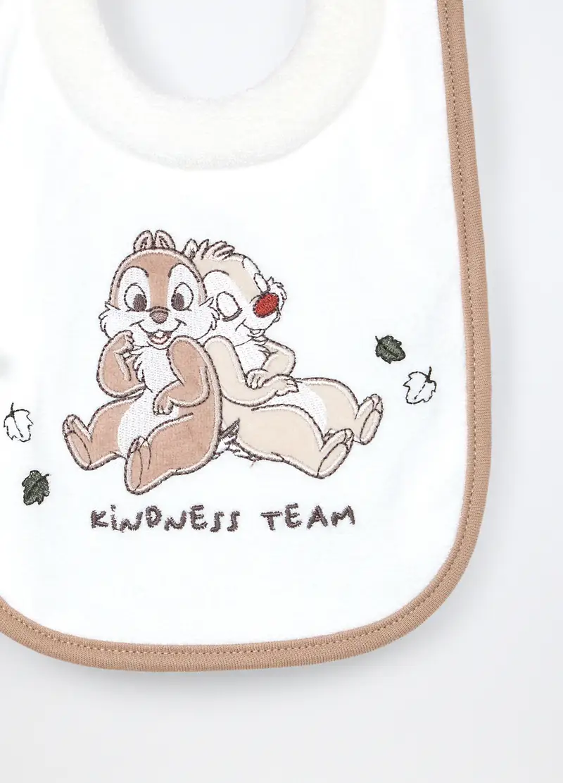 Pack 2 Bavaglini In Spugna Di Puro Cotone, Unisex, Bianco/Marrone, .U miniatura 2