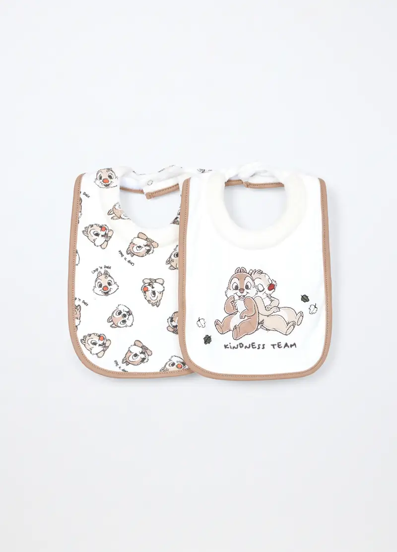 Pack 2 Bavaglini In Spugna Di Puro Cotone, Unisex, Bianco/Marrone, .U