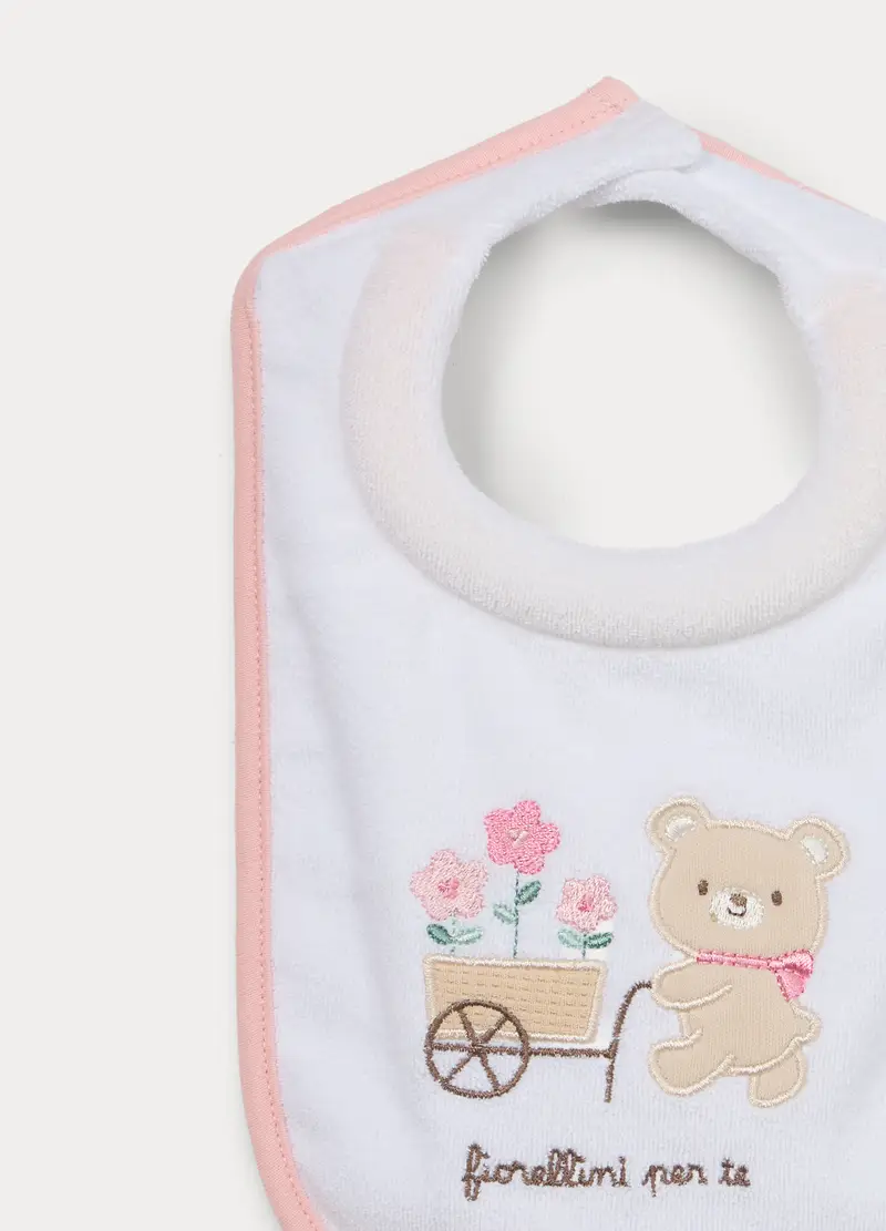 Pack 2 Bavaglini In Spugna Misto Cotone Neonata, Rosa chiaro, U miniatura 2