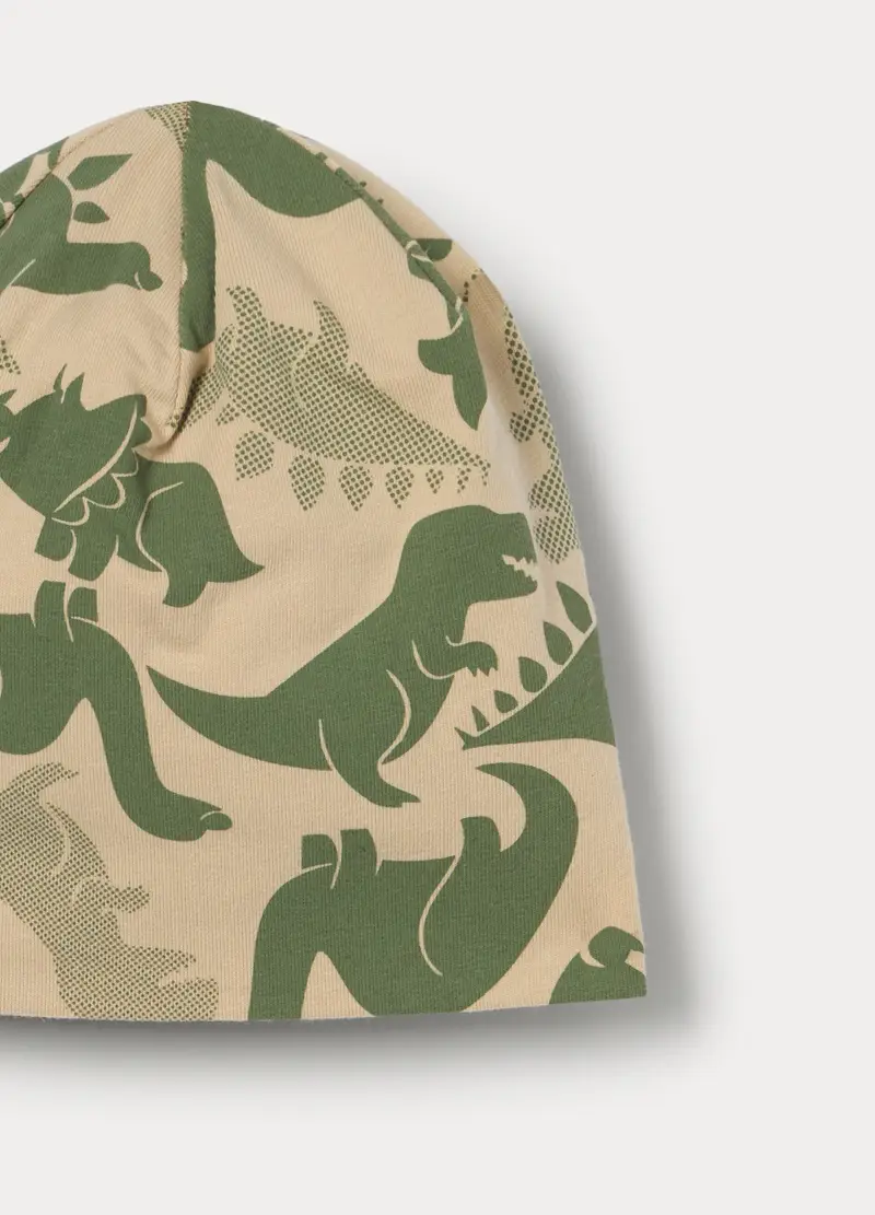 Pack 2 Berretti In Jersey Di Cotone Stretch, Neonato, Blu/Beige miniatura 3