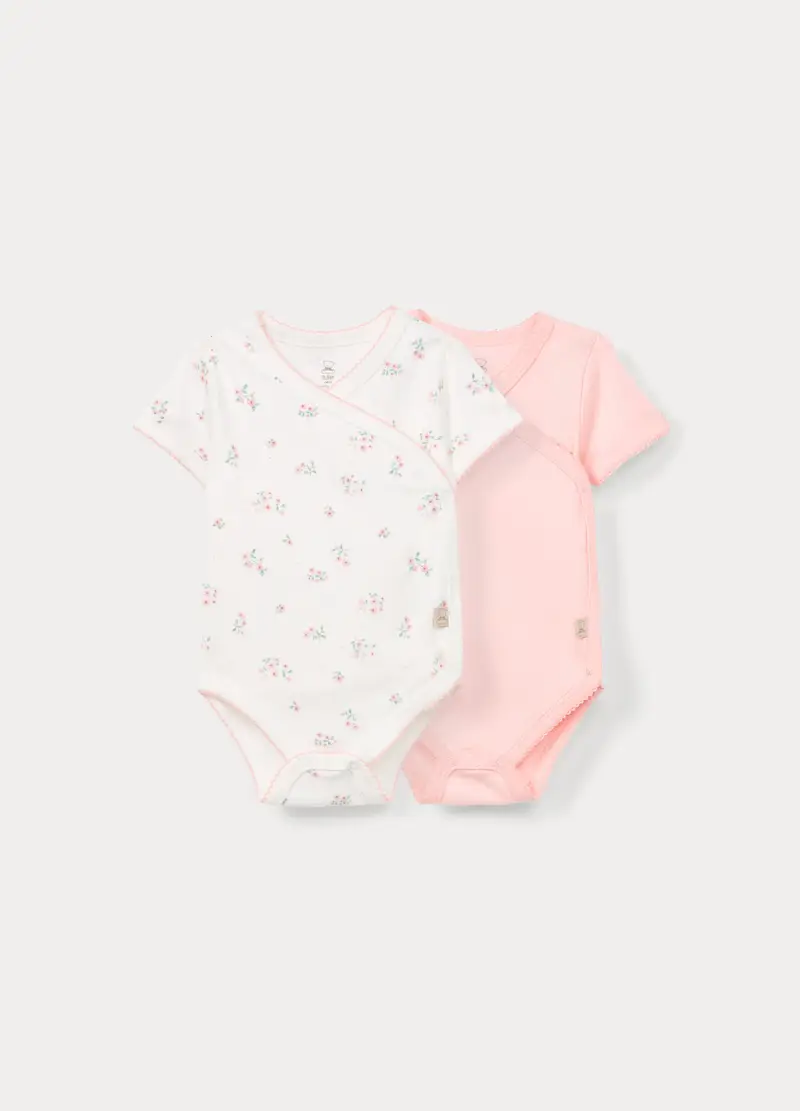 Pack 2 Body In Interlock Di Puro Cotone Neonata, Neonato, Rosa