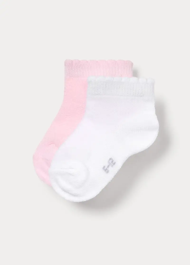 Pack 2 Calze In Cotone Stretch, Neonata, Rosa chiaro miniatura 2