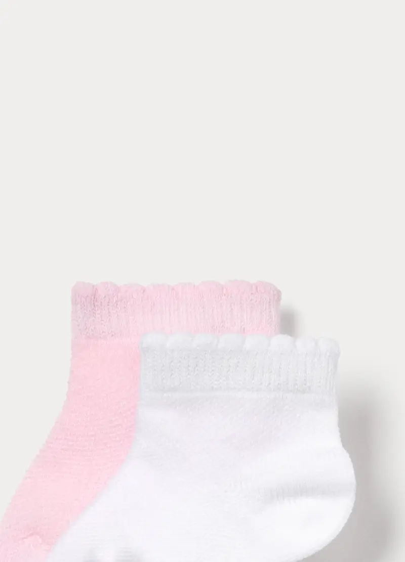 Pack 2 Calze In Cotone Stretch, Neonata, Rosa chiaro miniatura 3