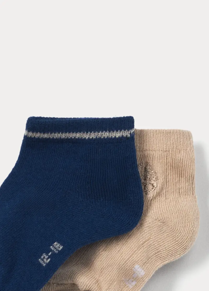 Pack 2 Calze In Cotone Stretch, Neonato, Blu scuro miniatura 3