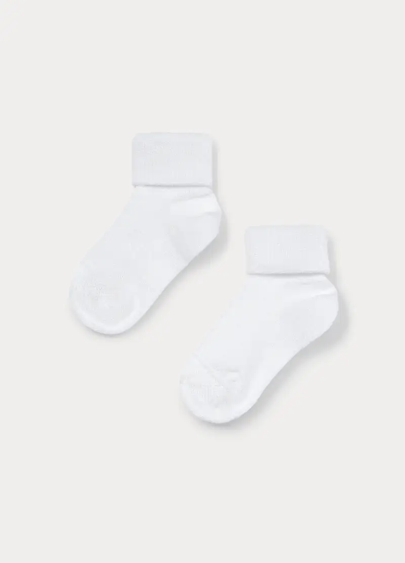 Pack 2 Calze In Viscosa Di Bamboo Stretch, Neonata, Bianco gesso