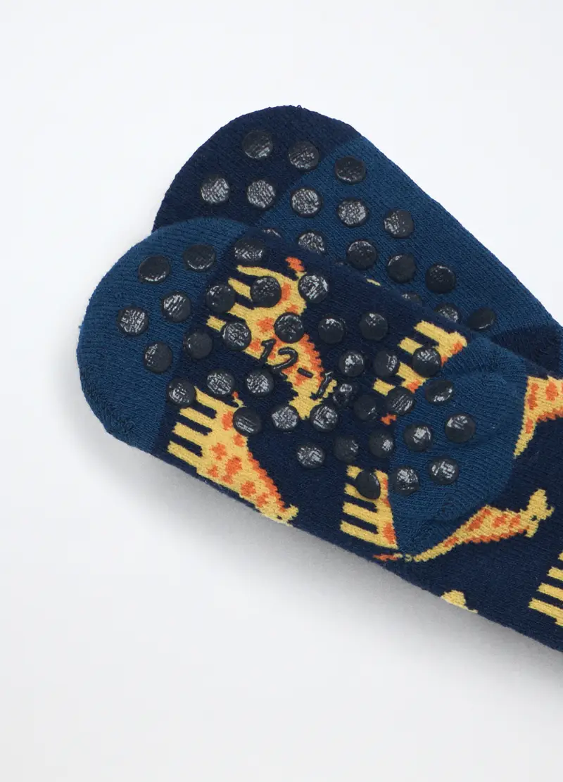 Blukids, Pack 2 Calzini Antiscivolo In Spugna Neonato, Unisex, Blu scuro, Taglia: 12-18 miniatura 2