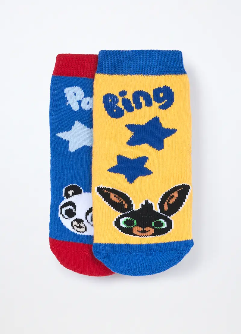 Pack 2 Calzini Antiscivolo Neonato, Blu/Giallo