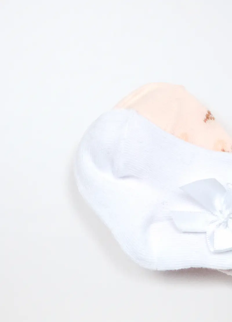 Pack 2 Calzini Corti Misto Cotone Neonata, Rosa chiaro miniatura 3