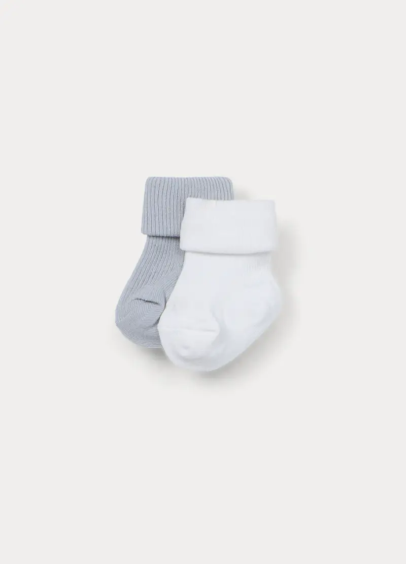 Pack 2 Calzini Corti Misto Cotone, Unisex, Grigio chiaro, U