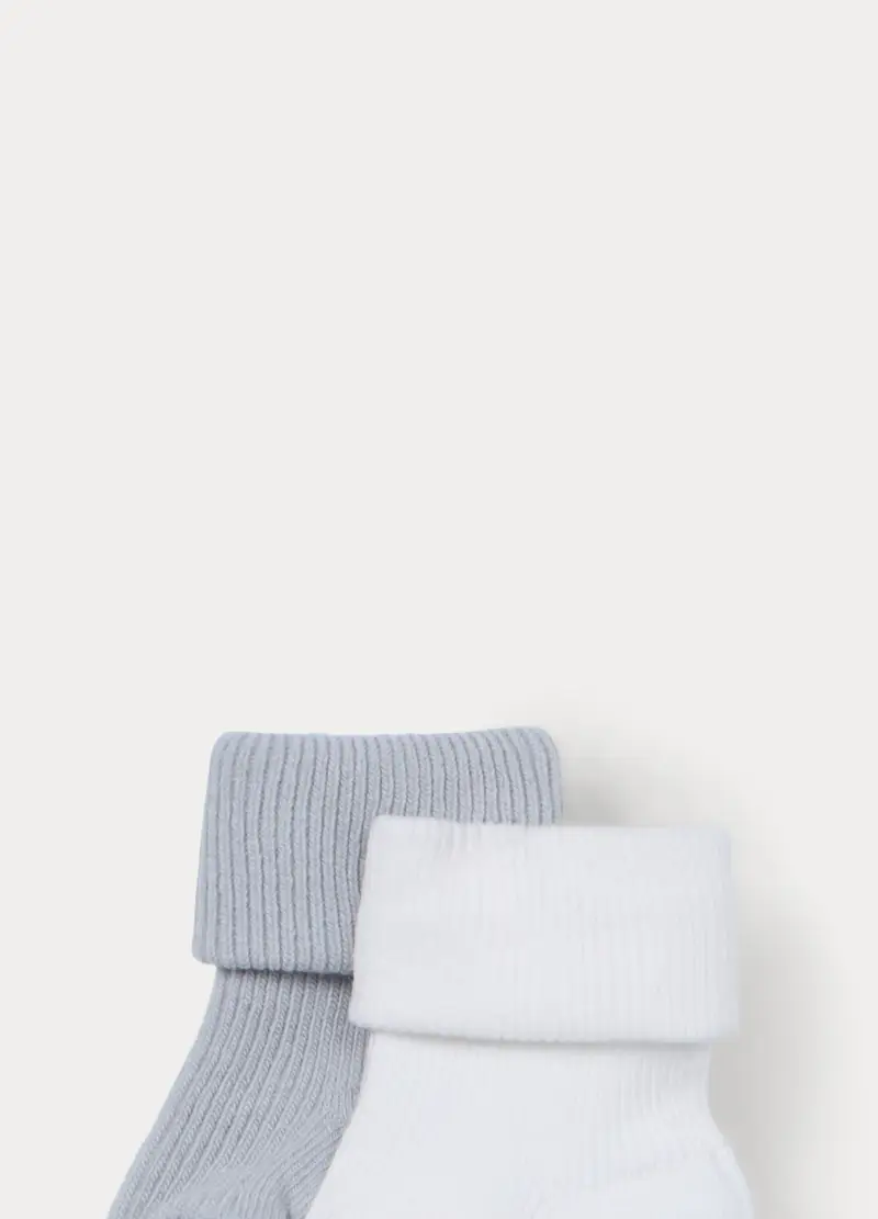 Pack 2 Calzini Corti Misto Cotone, Unisex, Grigio chiaro, U miniatura 3