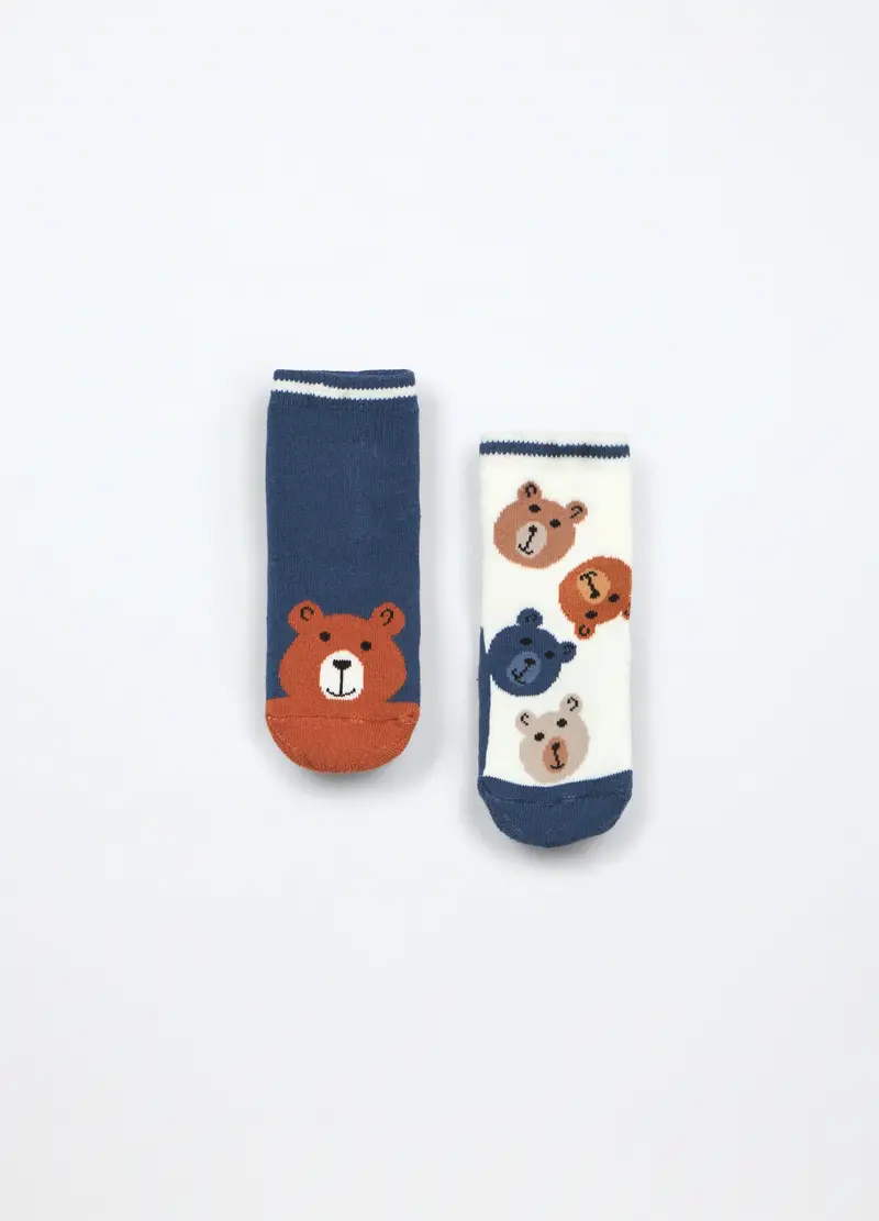 Pack 2 Calzini In Spugna Di Misto Cotone Neonato, Blu Bluette miniatura 2