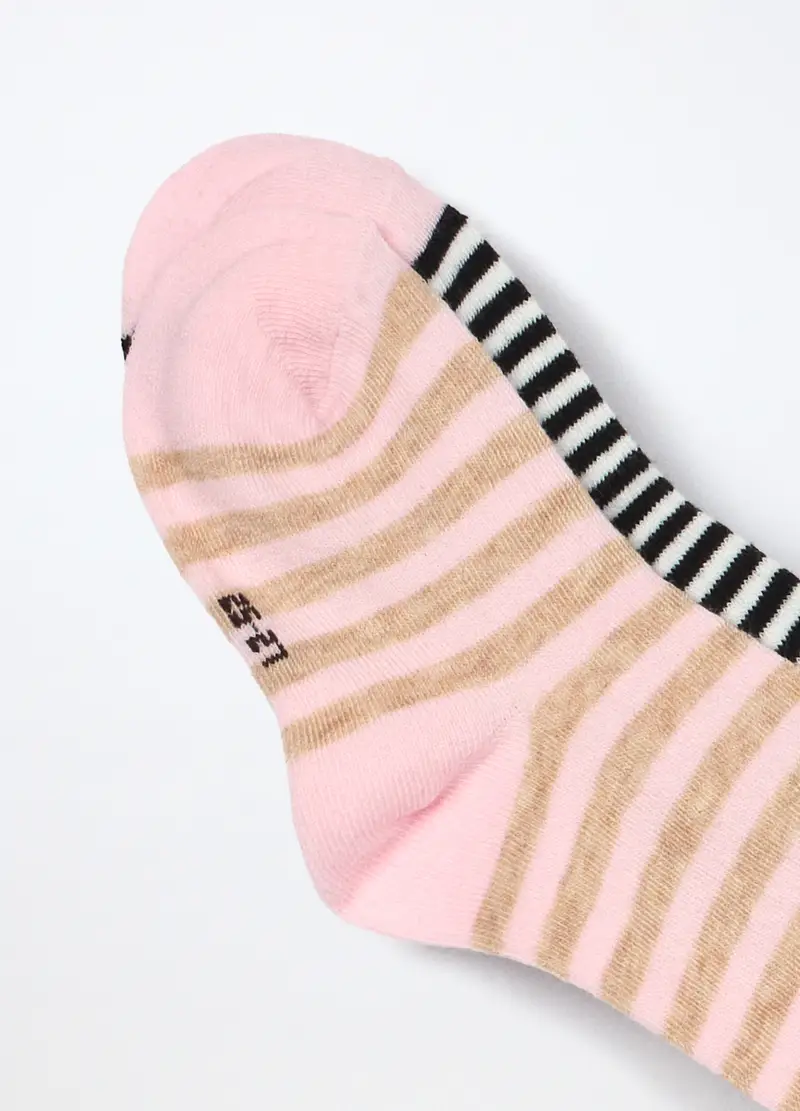 Pack 2 Calzini Lunghi Misto Cotone Bambina, Beige chiaro miniatura 3