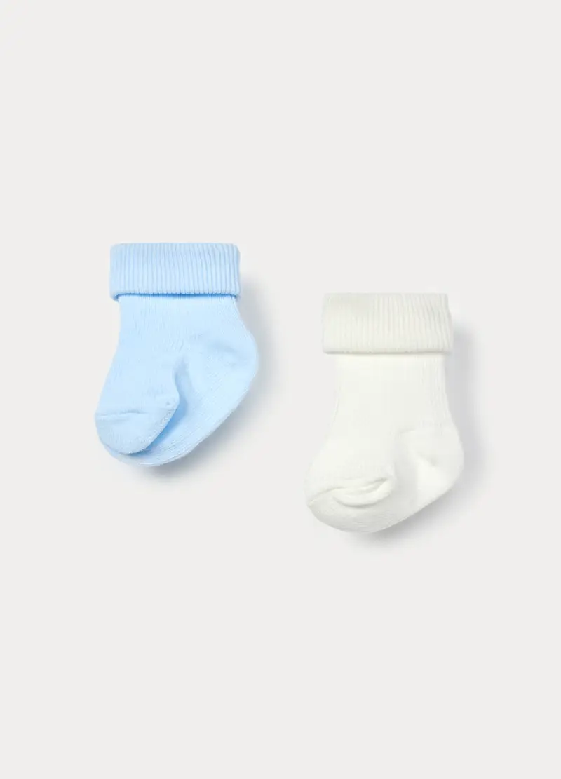 Pack 2 Calzini Tricot Misto Cotone, Unisex, Azzurro chiaro, U miniatura 2
