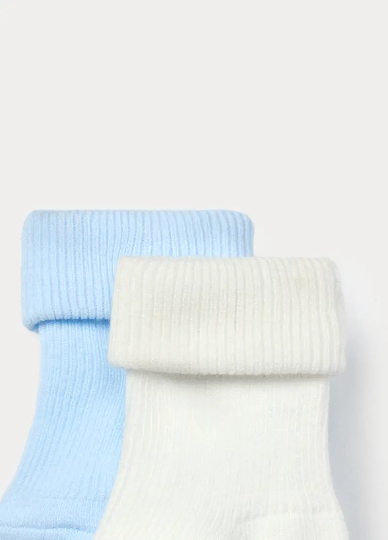 Pack 2 Calzini Tricot Misto Cotone, Unisex, Azzurro chiaro, U miniatura 3