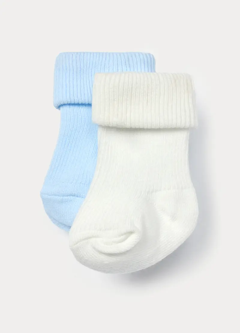 Pack 2 Calzini Tricot Misto Cotone, Unisex, Azzurro chiaro, U