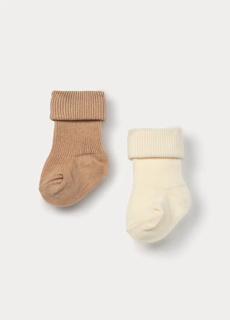 Pack 2 Calzini Tricot Misto Cotone, Unisex, Marrone cioccolato, U miniatura 2