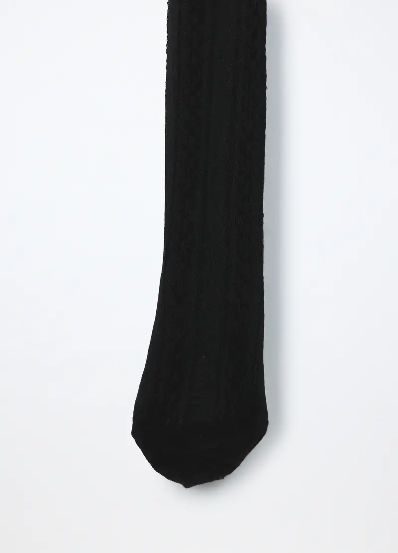 , Pack 2 Collant In Cotone Stretch Bambina, Nero/Bianco miniatura 2