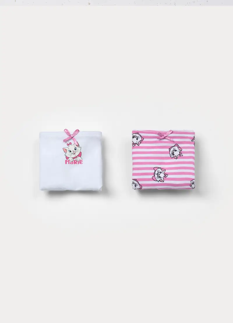 Pack 2 Culotte Disney In Jersey Di Cotone Stretch Bimba, Neonata, Bianco/Rosa