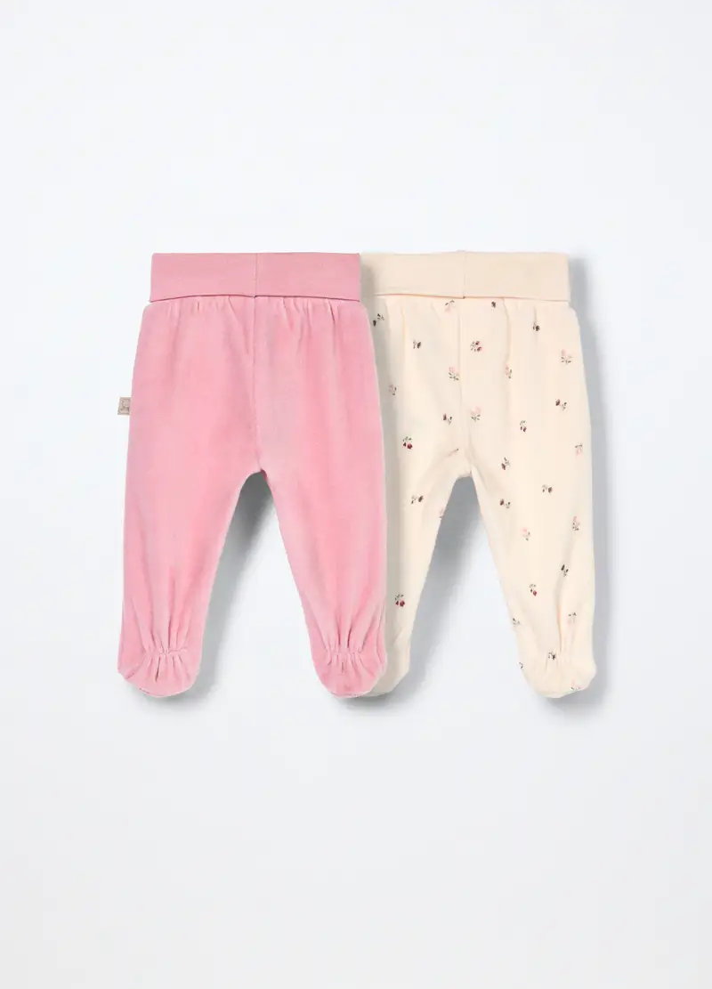 Pack 2 Ghettine Misto Cotone Velour Neonata, Rosa pastello miniatura 2