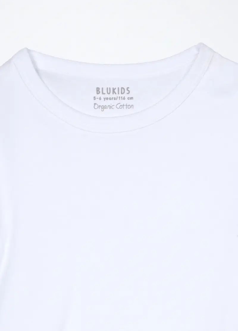 Pack 2 Magliette Intime In Costina Di Puro Cotone Bambino, Bianco gesso miniatura 3