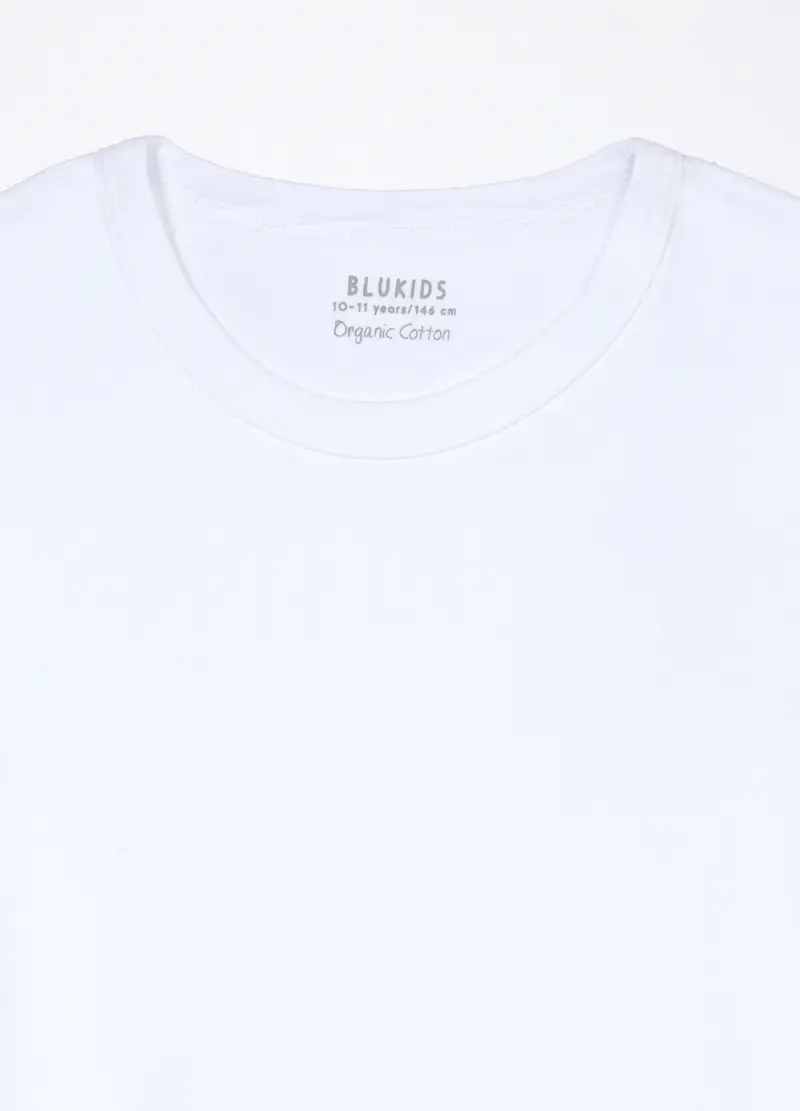 Pack 2 Magliette Intime In Costina Di Puro Cotone Ragazzo, Bambino, Bianco gesso miniatura 3