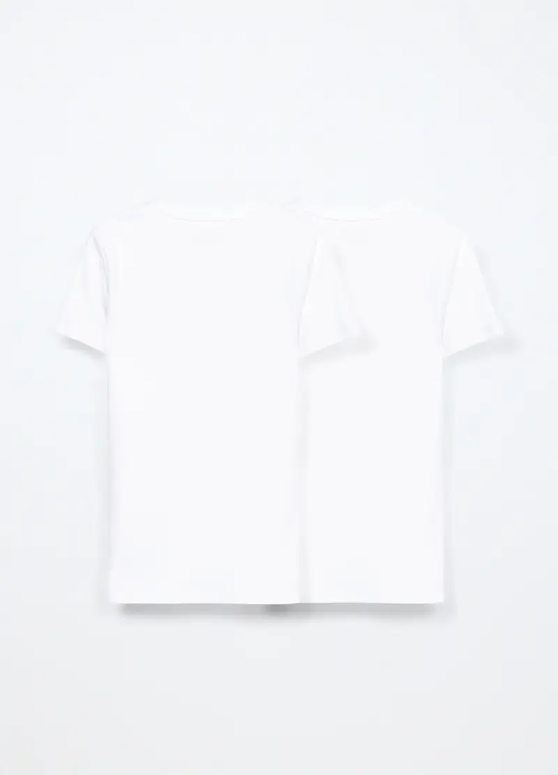 Pack 2 Magliette Intime In Interlock Di Puro Cotone Bambino, Bianco gesso miniatura 2