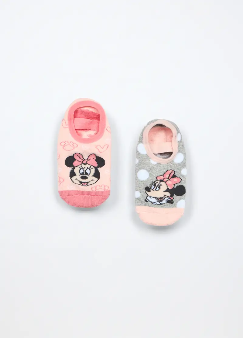 Pack 2 Scarpine Anti Scivolo In Spugna Misto Cotone Bambina, Rosa pompelmo miniatura 2