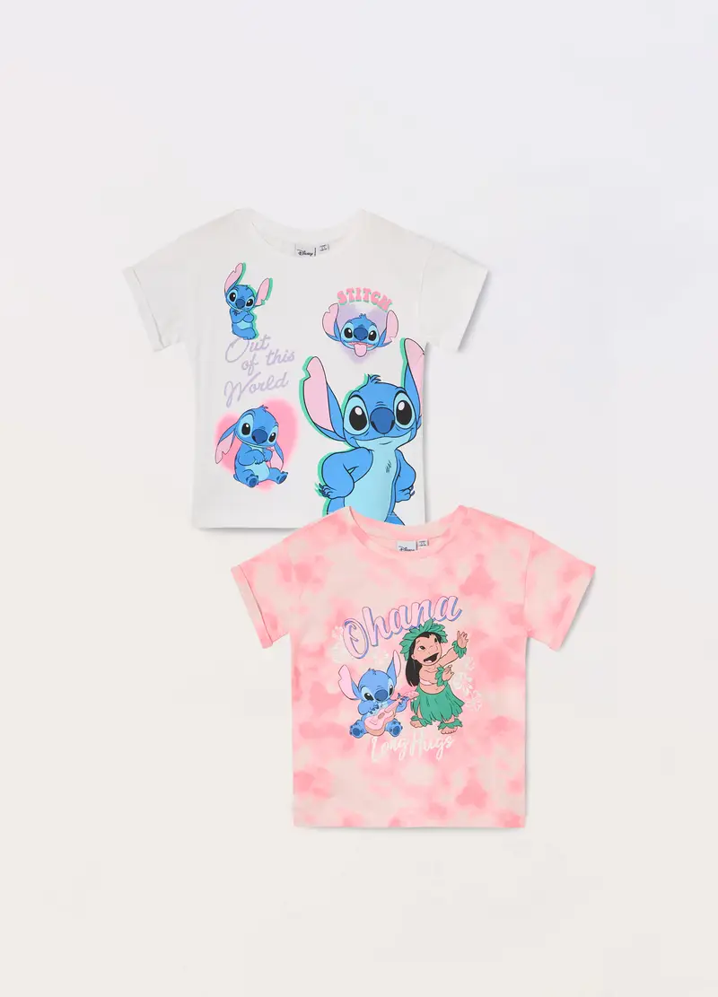 Pack 2 Top In Jersey Stretch Bambina, Bianco