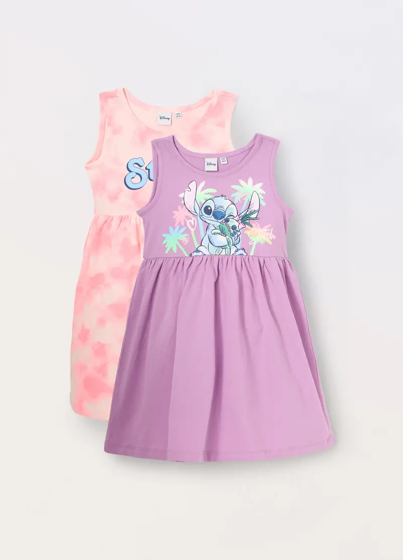 Blukids, Pack 2 Vestiti In Jersey Di Puro Cotone Bambina, Viola lilla, Taglia: 3-4