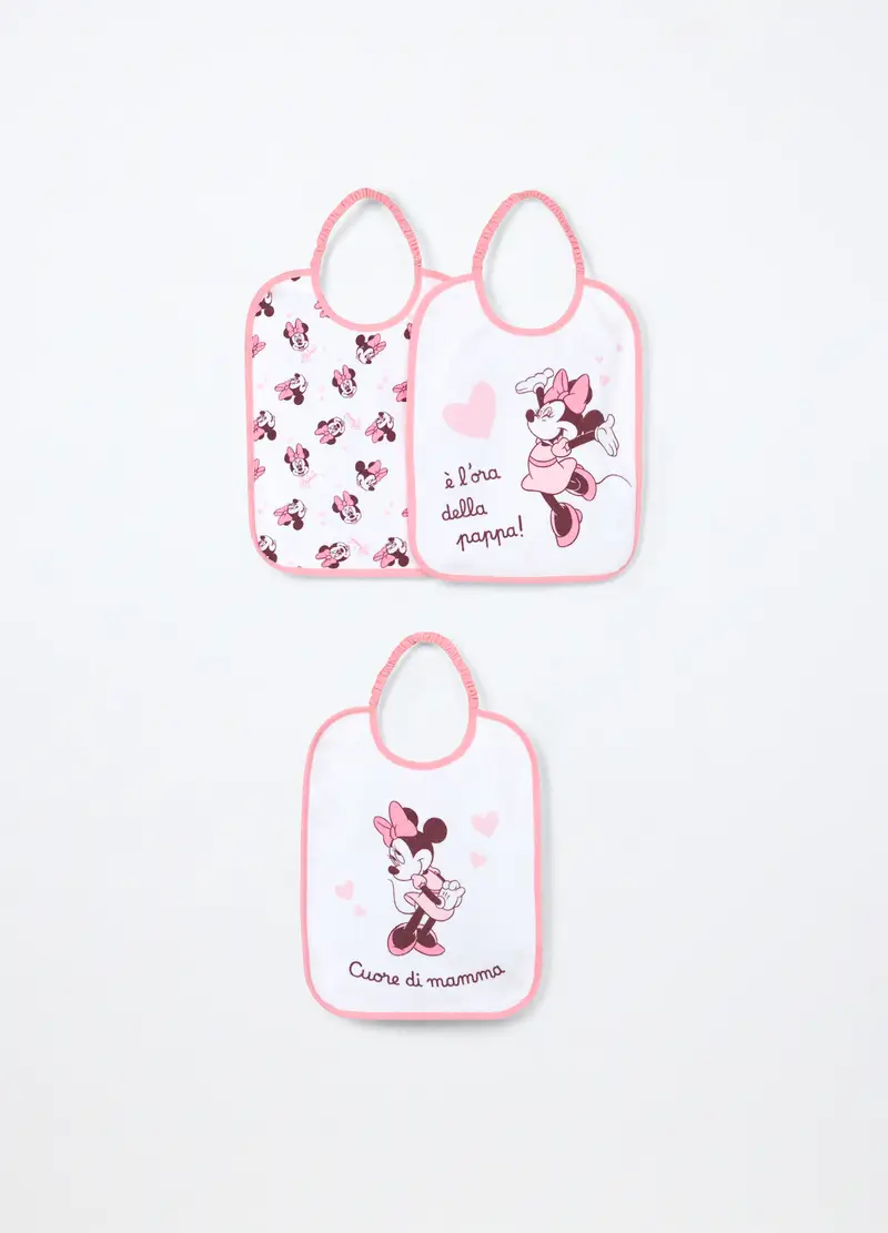 Pack 3 Bavaglini In Spugna Di Misto Cotone Neonata, Bianco/Rosa, .U