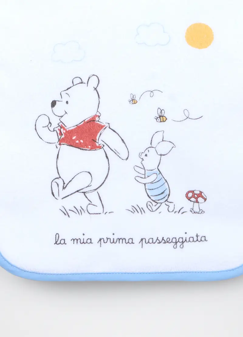 Pack 3 Bavaglini In Spugna Di Misto Cotone Neonato, Bianco/Azzurro, .U miniatura 3