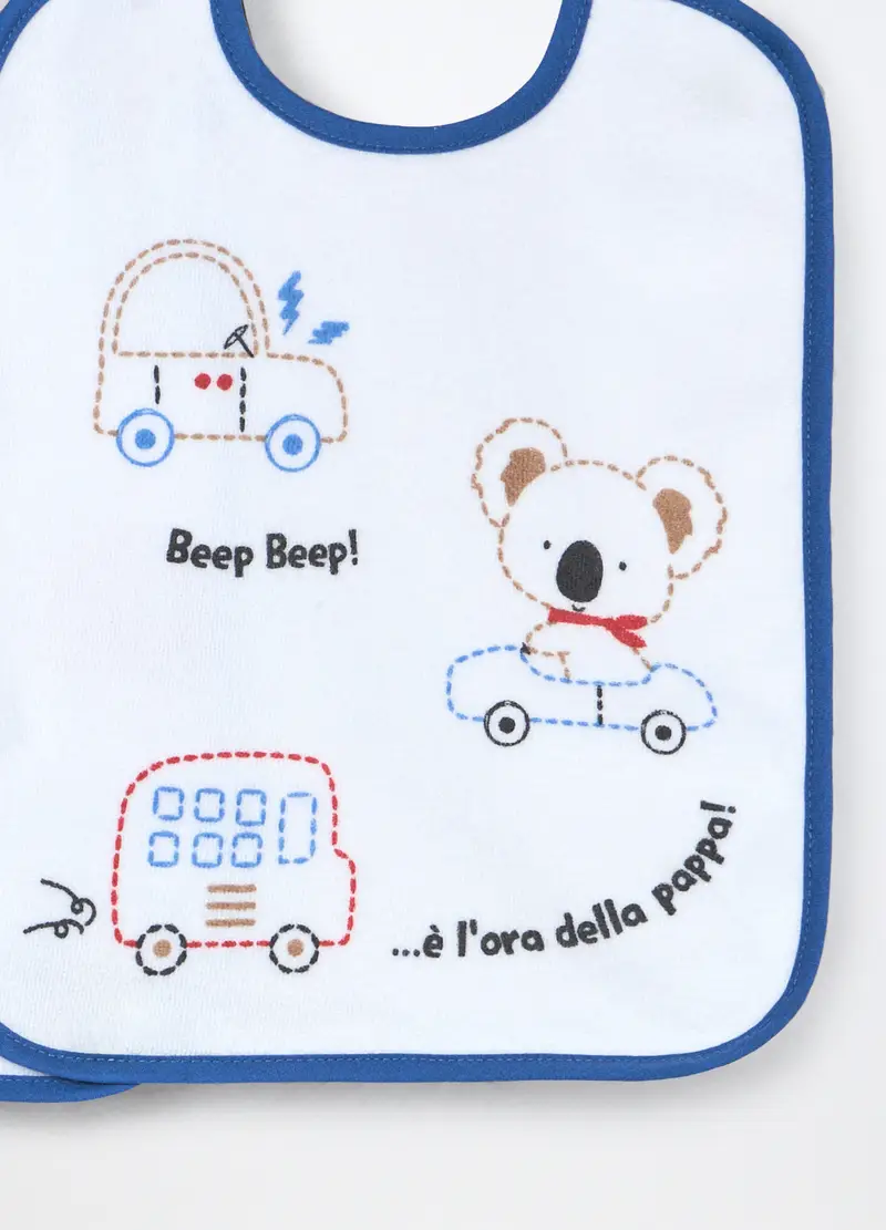 Pack 3 Bavaglini In Spugna Di Misto Cotone Neonato, Blu Bluette, .U miniatura 3