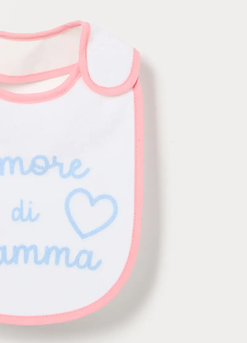 Pack 3 Bavaglini In Spugna Misto Cotone Neonata, Bianco, U miniatura 2