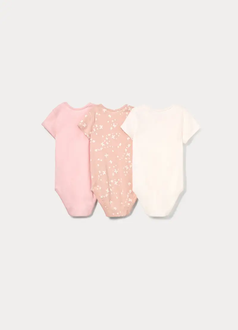 Pack 3 Body In Costina Di Puro Cotone, Neonata, Rosa chiaro miniatura 2